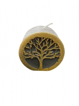 Κερί Αρωματικό Σόγιας Δέντρο Ζωής Γκρι-Χρυσό 7x4,5x7εκ. 24113