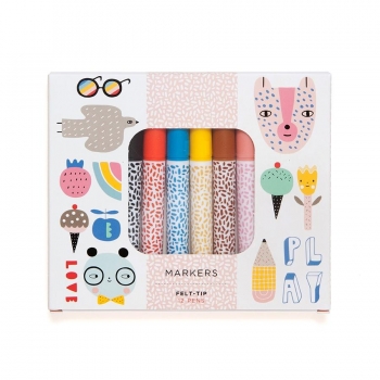 Σετ 12τμχ Μαρκαδόροι Felt tip Petit Monkey PTM-PMC01