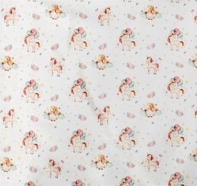 Πάνα Χασές Bebe Βαμβακερή 80x80εκ. Unicorn 209 White-Salmon Dimcol