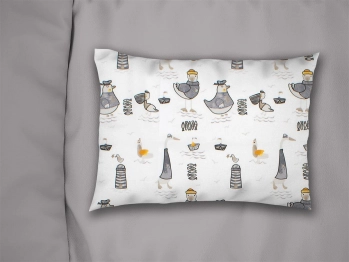 Μαξιλαροθήκη Bebe Φάκελος Βαμβακερή 35x45εκ. Seabirds 578 White-Grey DimCol