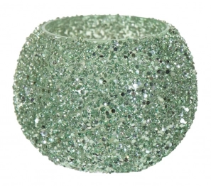 Κηροπήγιο Γυάλινο 11x8,5εκ. Strass Green Art Et Lumiere 30533