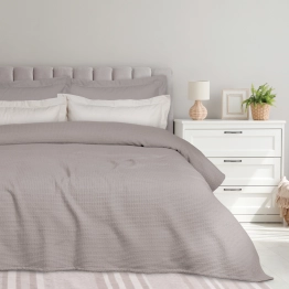 Κουβέρτα Polycotton Πικέ Μονή 160x240εκ. Blanket 0495 Taupe Das Home