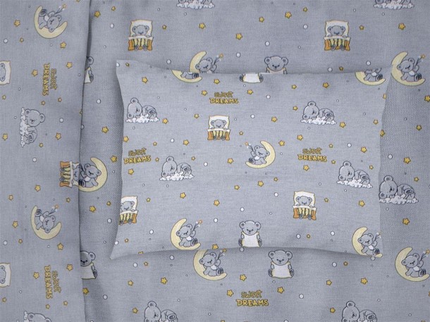 Μαξιλαροθήκη Βαμβακερή Bebe 35x45εκ. Sweet Dreams 552 Grey DimCol