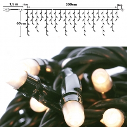 Λαμπάκια Κουρτίνα Σταλακτίτες 150 led Σταθερό Ζεστό Λευκό Φως 300x60εκ. iliadis 78642