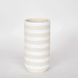Βάζο Κεραμικό Μπεζ-Λευκό 12,5x12,5x24εκ. ESTHETI 752-20276