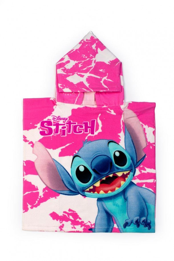 Πόντσο Παιδικό Microfiber 50x100εκ. Lilo & Stitch 98 Pink Disney DimCol