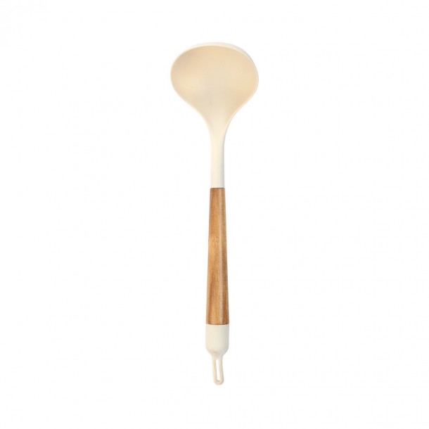 Κουτάλα Βαθιά Ξύλινη-Σιλικόνης Ivory 9x9x35εκ. Allure Estia 01-24871