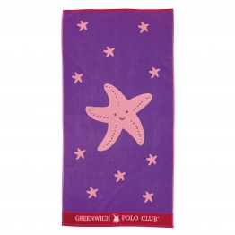 Πετσέτα Θαλάσσης Βαμβακερή 70x140εκ. Beach Towels 3898 Μωβ-Κόκκινη-Ροζ Greenwich Polo Club Junior