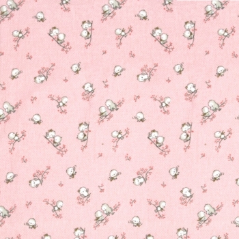 Πάνα Χασές Φανελένια Μπεμπέ 80x80εκ. Birds 15 Pink Dimcol