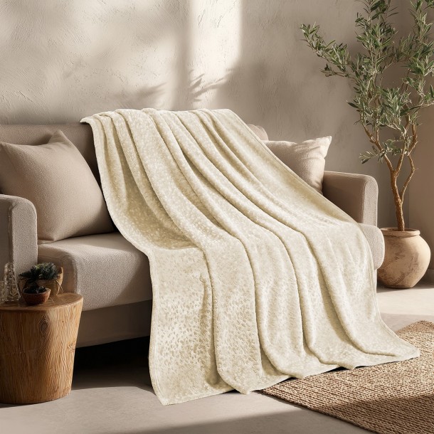 Ριχτάρι Flannel Τριθέσιου 170x300εκ. Giza Ecru Melinen 20005205