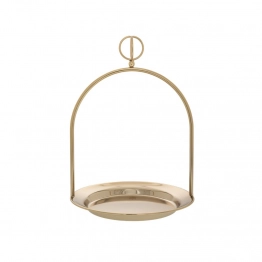 Δίσκος Σερβιρίσματος Μεταλλικός Χρυσός Με Χερούλι Φ24x34εκ. iliadis 86766