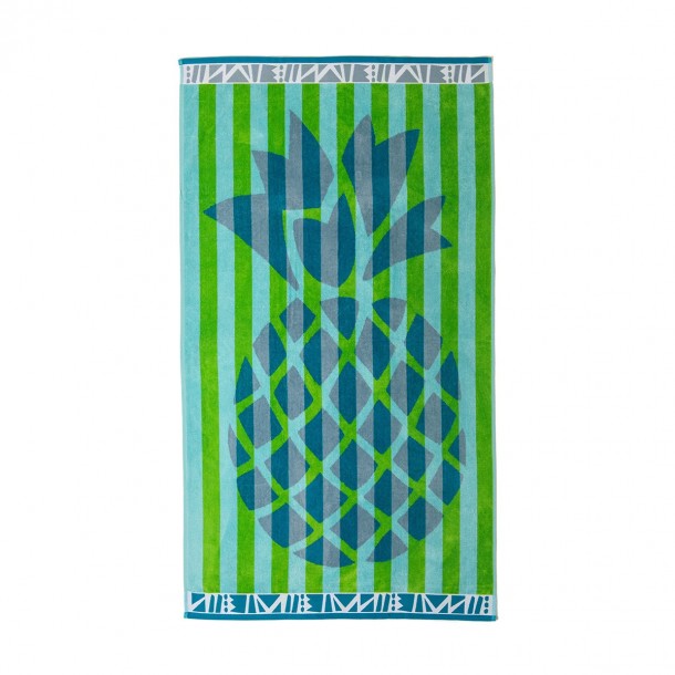 Πετσέτα Θαλάσσης Βαμβακερή Ζακάρ Velour 86x160εκ. Pineapple Melinen 20000998