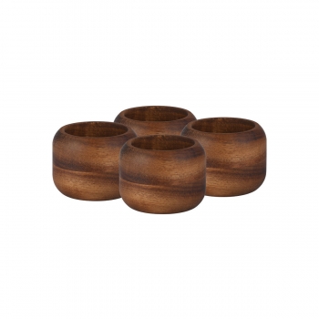 Δαχτυλίδι Πετσέτας Σετ 4τμχ Κρίκος Ξύλινος Allure 5,5x4εκ. Estia 07-36843