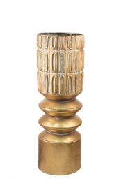 Βάζο Μεταλλικό Χρυσό-Λευκό 13,5x13,5x40,5εκ. Zen Collection 24.38.51027