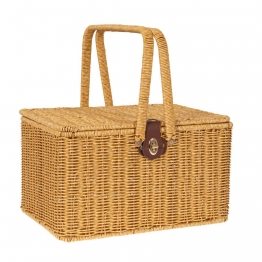 Καλάθι Rattan-Πλαστικό Κρεμ iliadis 35x26x26/33εκ. 85941