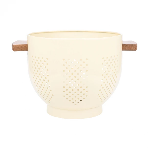 Σουρωτήρι Ζυμαρικών Ανοξείδωτο-Ξύλινες Λαβές Ivory 22x22x18εκ. Allure Estia 01-23850