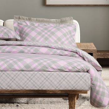 Σετ Σεντόνια Polycotton Μονά Με Λάστιχο 120x200+35εκ. Casual 5436 Mint-Pink Das Home