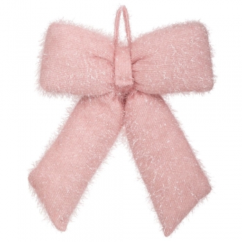 Χριστουγεννιάτικος Διακοσμητικός Φιόγκος Κρεμαστός Χνουδωτός Ροζ 33x40εκ. iliadis 91717