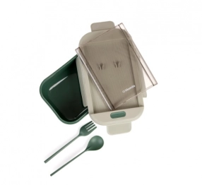 Σετ Φαγητοδοχείο Με Μαχαιροπήρουνα Πλαστικό Πράσινο 12x7εκ./1,1lt Boxie Homla 233738