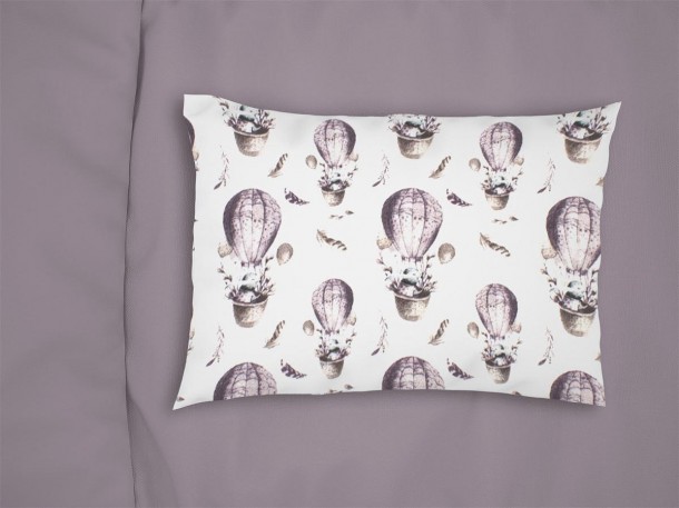 Μαξιλαροθήκη Φανελένια Bebe 35x45εκ. Hot Air Balloon 78 Lilac DimCol