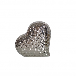 Διακοσμητική Καρδιά Κεραμική Ασημί Art Et Lumiere 13εκ. 09706