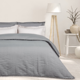 Κουβερλί Microfiber Υπέρδιπλο 220x240εκ. Happy 9653 Γκρι Das Home