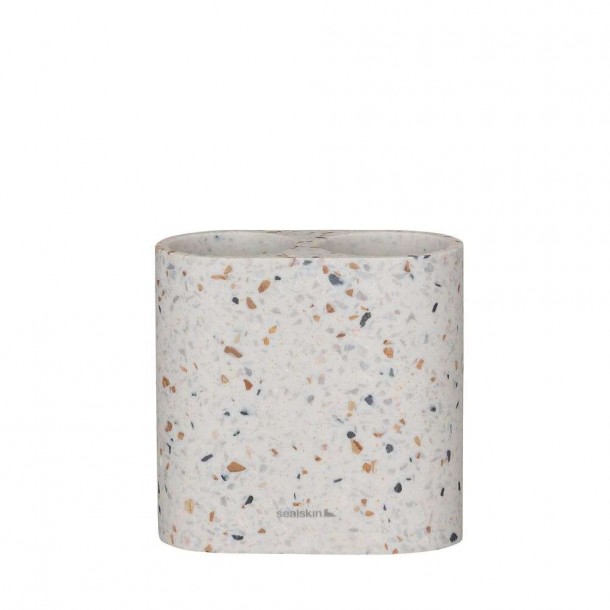 Ποτηροθήκη Διπλή Κεραμική 12x6,2x10,8εκ. Blend Terrazo Sealskin 800035