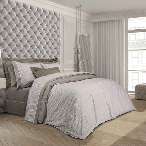 Σετ Παπλωματοθήκη Polycotton Υπέρδιπλη 220x240εκ. Essential 2168 Σπαγγί-Λευκό Greenwich Polo Club