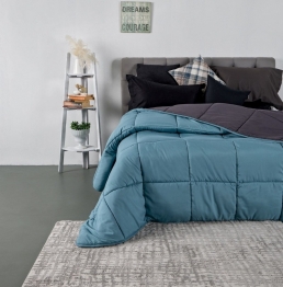 Πάπλωμα 2 Όψεων Microfiber Μονό 160x240εκ. Soft Touch Zermatt Petrol-Anthracite SB HOME