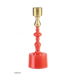 Κηροπήγιο Αλουμινίου Χρυσό-Πορτοκαλί 5,5x17,5εκ. Capolavoro 22.000.1512
