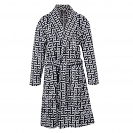 Μπουρνούζι Ενηλίκων Βαμβακερό Ζακάρ Extra Large Essential 3094 Γκρι-Μαύρο Greenwich Polo Club