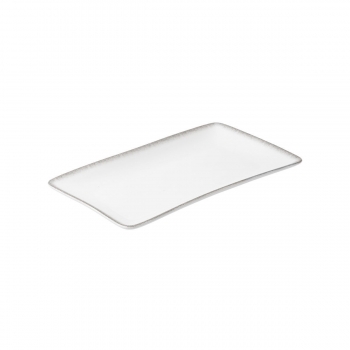 Πιατέλα Σερβιρίσματος Πορσελάνης Pearl White Estia 27x16εκ. 07-15428