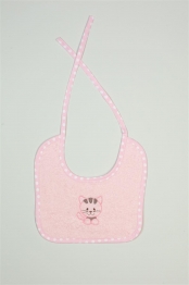 Σαλιάρα Βαμβακερή Με Κέντημα Kitty 136 25x25εκ. Ροζ DimCol