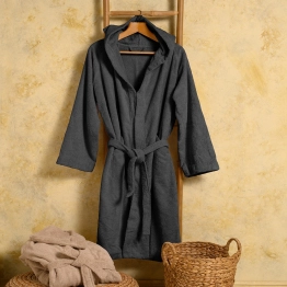 Μπουρνούζι Ενηλίκων Βαμβακερό Large Bloom Dark Grey Melinen 20003841