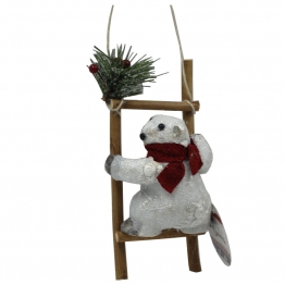 Χριστουγεννιάτικη Διακοσμητική Αρκούδα Υφασμάτινη Λευκή 20εκ. Royal Art DUE6649