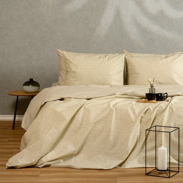 Σετ Σεντόνια Βαμβακερά Μονά 170x270εκ. Chantal Beige Urban Line Melinen 20004507