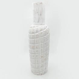 Βάζο Ξύλινο Λευκό-Καφέ 19x66εκ. ESTHETI 819-00401