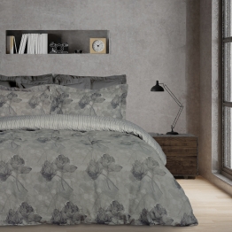 Σετ Σεντόνια Polycotton Μονά Με Λάστιχο 120x200+35εκ. Casual 5421 Γκρι Das Home