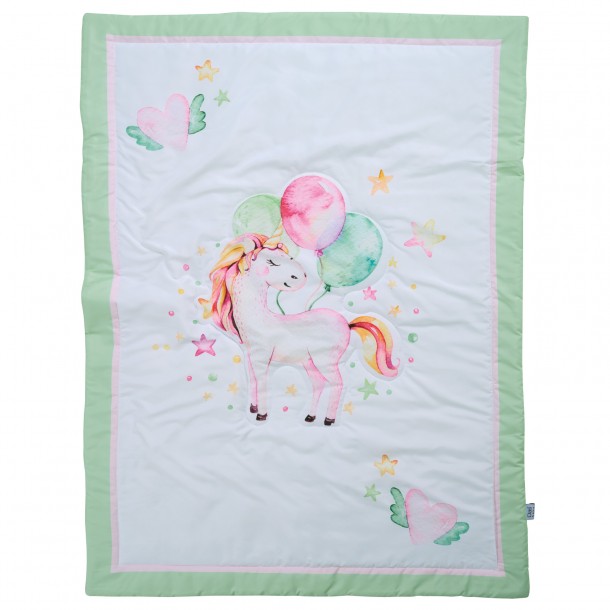 Πάπλωμα Microfiber Κούνιας 110x150εκ. Fun 4919 Μέντα-Λευκό-Ροζ Das Baby