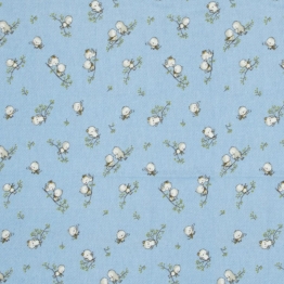 Πάνα Χασές Φανελένια Μπεμπέ 80x80εκ. Birds 14 Sky Blue Dimcol