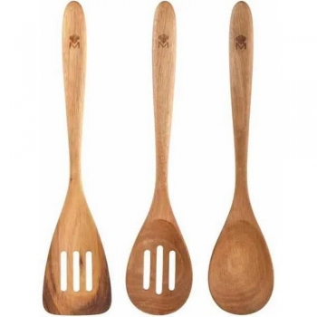 Κουτάλες Κουζίνας Σετ 3τμχ Ξύλινες Ακακίας Bergner BG00467000
