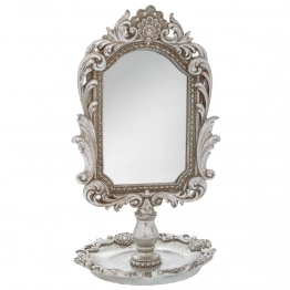 Καθρέπτης Επιτραπέζιος Polyresin Vintage Ασημί 16x15,5x27εκ. iliadis 89727