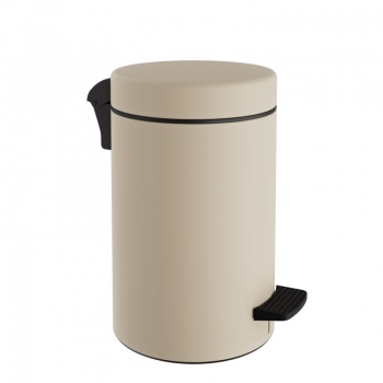 Καλάθι Απορριμμάτων 10lt-Φ20x37εκ. Soft Close Ανοξείδωτο Matte Ivory Pam & Co 2037-703