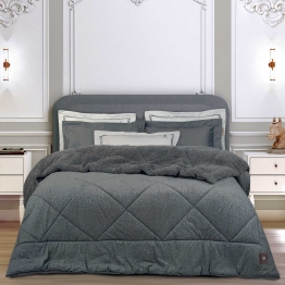 Κουβερτοπάπλωμα Κοτλέ-Sherpa King 240x250εκ. Essential 4435 Grey Greenwich Polo Club