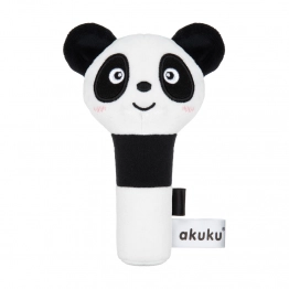 Βελούδινη Κουδουνίστρα Squeaker Panda akuku A0706