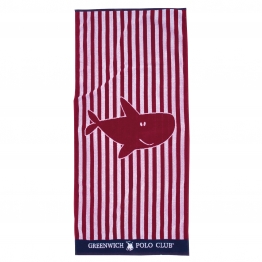 Πετσέτα Θαλάσσης Βαμβακερή 70x140εκ. Beach Towels 3901 Μπλε-Κόκκινη-Λευκή Greenwich Polo Club Junior