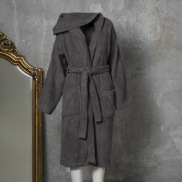 Μπουρνούζι Ενηλίκων Βαμβακερό Small Liberty Dark Grey Melinen 2000023005