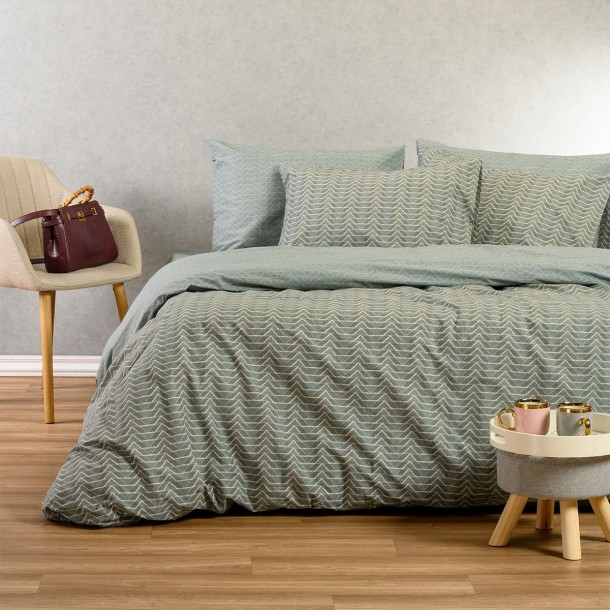 Σετ Σεντόνια Βαμβακερά King Με Λάστιχο 180x200+32εκ. Paris Aqua Ultra Line Melinen 20005505