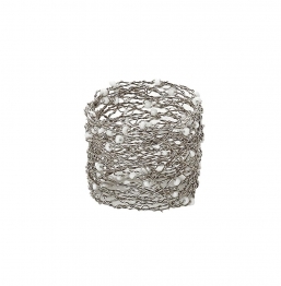 Δαχτυλίδι Πετσέτας Μεταλλικό Ασημί ESPIEL 5x5εκ. YRA103K6