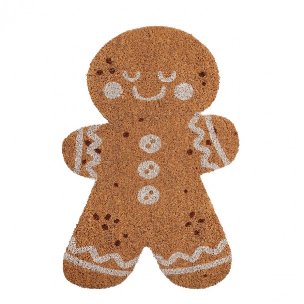 Χριστουγεννιάτικο Πατάκι Εισόδου Gingerbread Κοκοφοίνικα Καφέ 60x40x1,5εκ. MSA 20-27-247